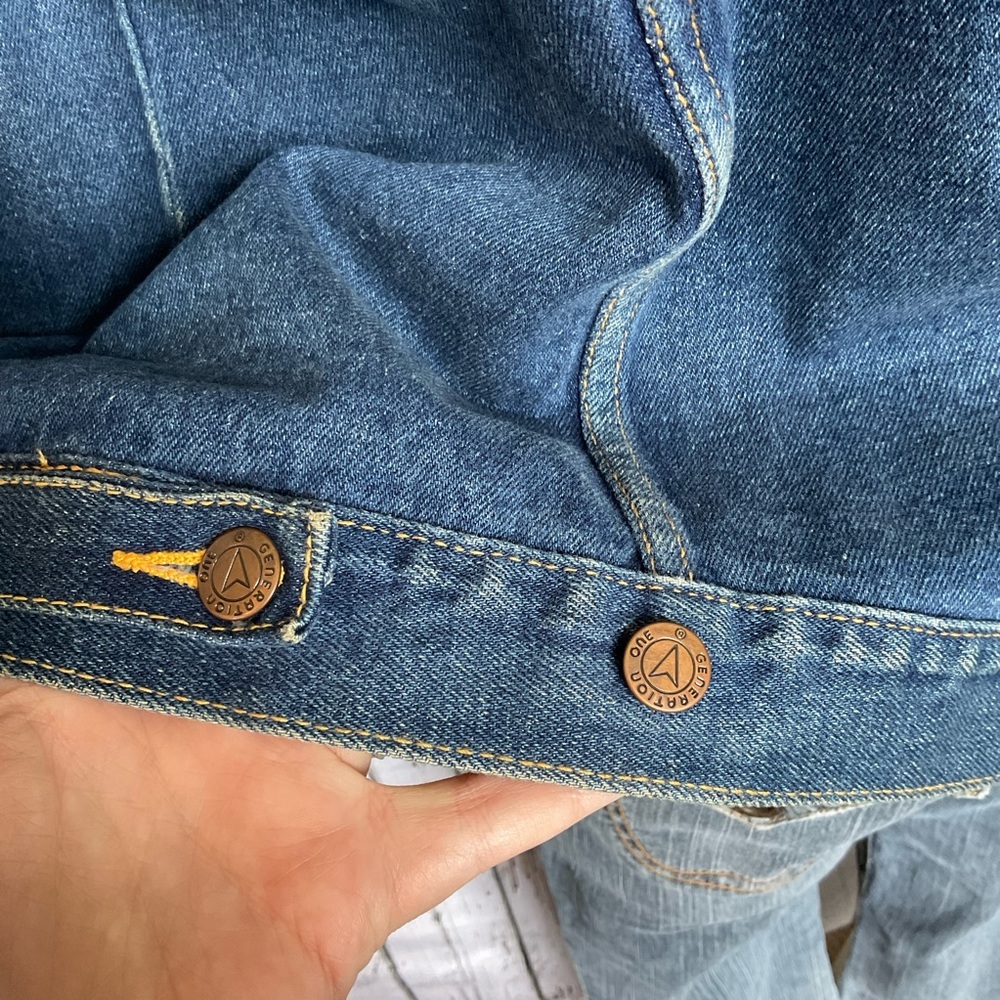 🌵HP🌵 Genuine Vintage Generation One Heavy Denim Trucker Jacket Mens XL - Picture 3 of 9